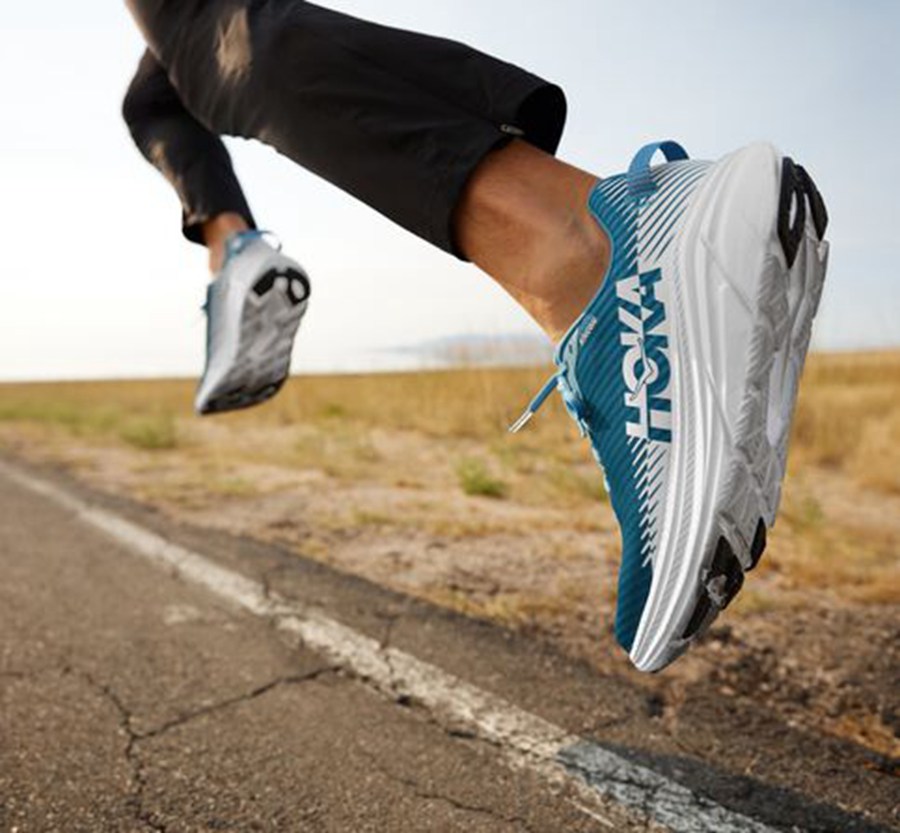 Running Shoes Mens - Hoka One One Rincon 2 - Blue/White - GFYLSJX-63